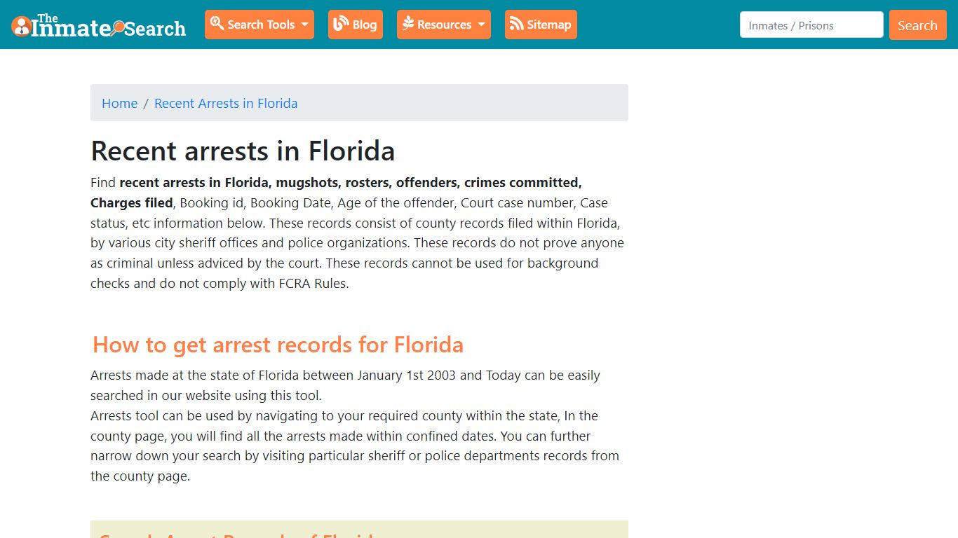 Recent Arrests in Florida | Mugshots, Rosters, Inmates, Crimes
